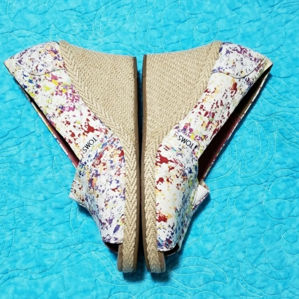 Toms Wedge Heel Platform Sandal Size 9.5 Women's Shoes Espadrille